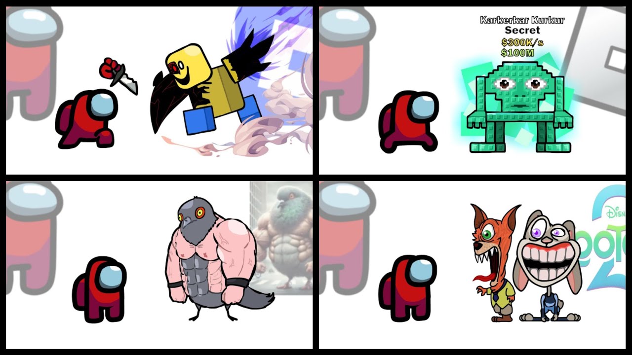 Mini Crewmate Kills Italian Brainrot Characters - Part 1-4 | Among Us