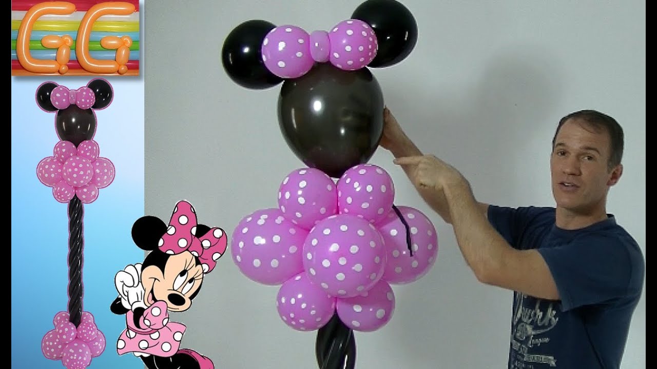 DECORACION DE MINNIE MOUSE - decoraciones para cumpleaños - decoracion con globos - Gustavo gg
