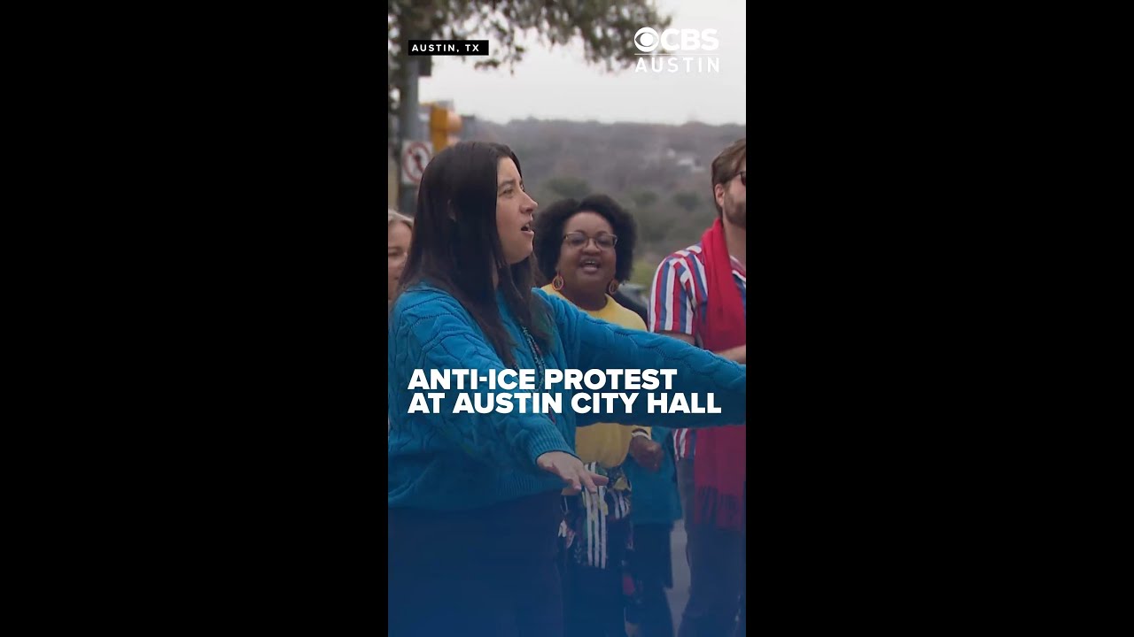 Protesters gather at Austin City Hall urging end to police cooperation with ICE (1/20/2026)