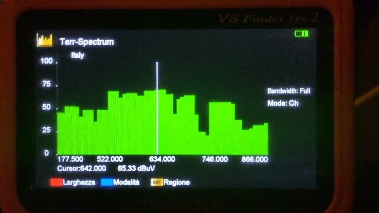 DVB-T/T2 Spectrum - Monte Bonifato (Alcamo) / Monte Rose (Salemi) - GT MEDIA V8 FINDER Pro 2 
