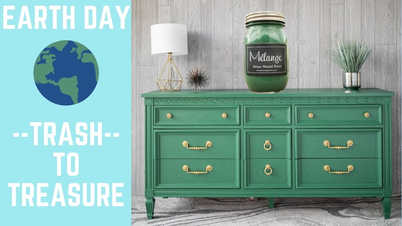 Trash to Treasure Dresser Makeover with Melange Paints - YOU HAVE TO TRY THIS!