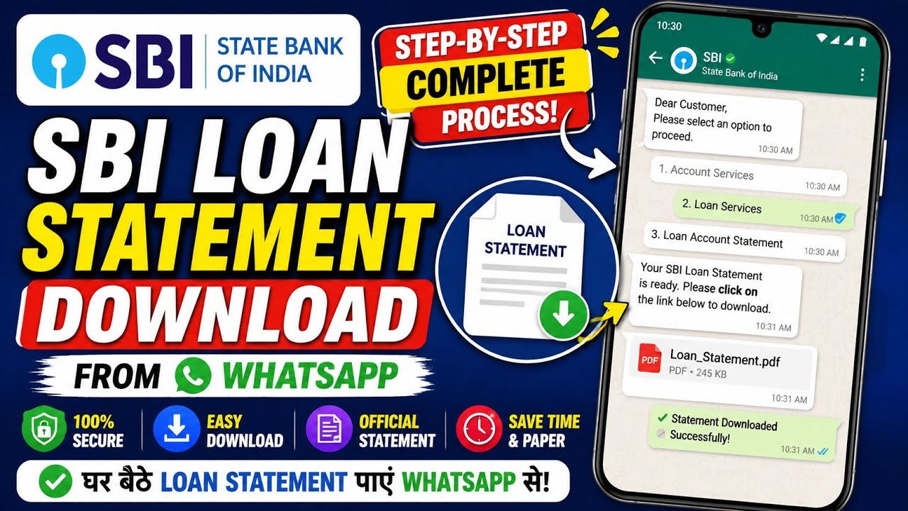 How to download SBI loan statement in whatsapp || State Bank Of India Loan Statement Download Online