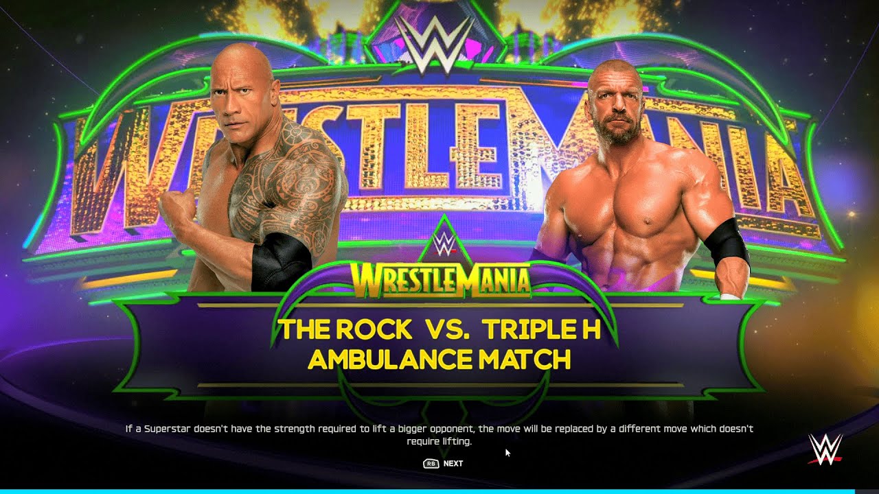 WWE 2K25 — Рок против Трипл Эйча — Мечтательная схватка!