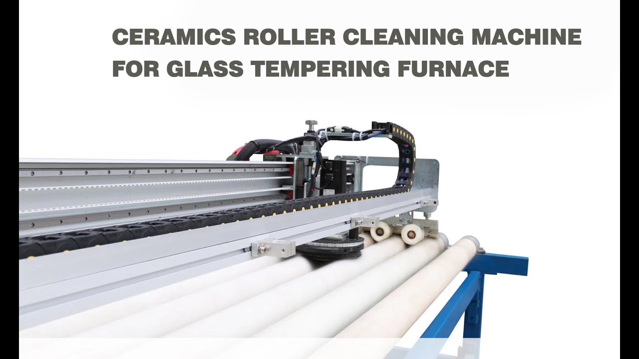 Ceramic roller cleaning machine for glass tempering machine