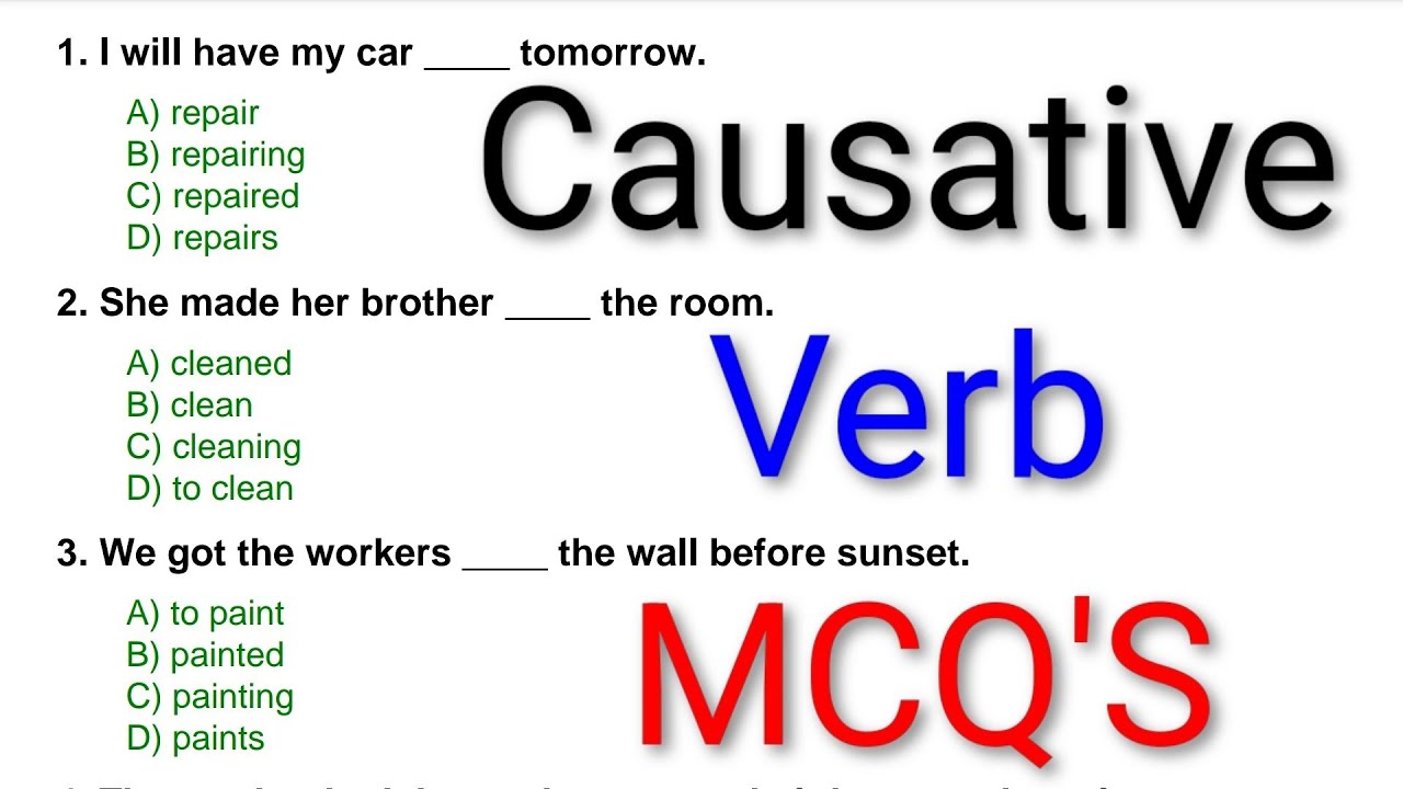 ✅ Causative Verb MCQ&rsquo;s | English Grammar Quiz | Practice Test with Answers & Explanation