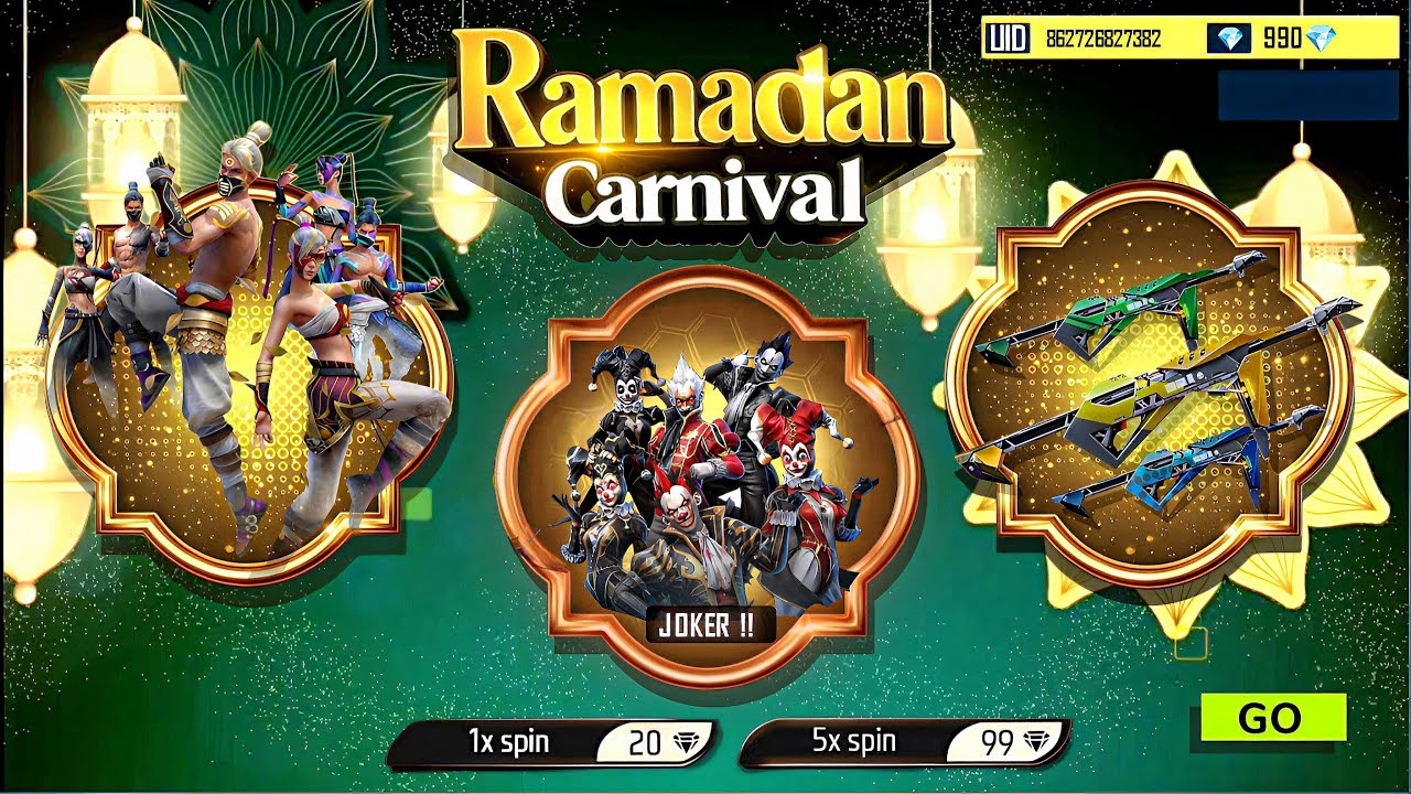 Ramadan Wish Event, Joker Bundle Return 💥😮| Golden Shade Return | Free Fire New Event| Ff New Event