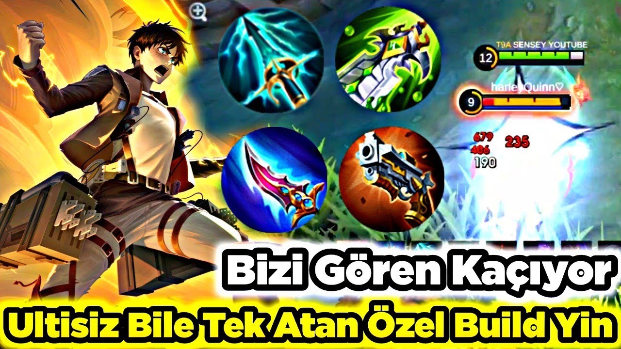 Full Hasar 1000 Saldırı Gücü Yin İle Ulti Atmadan Tek Atıyoruz 1. Skill Yetiyor Mobile Legends