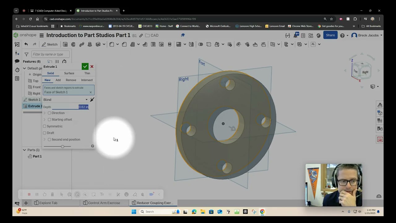 Onshape Introduction to Part Studios Reducer Coupling Exercise
