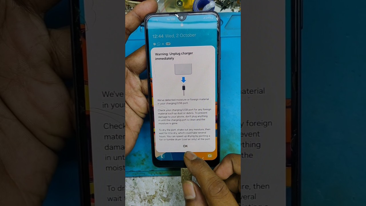 SAMSUNG A33 MOISTURE DETECTED #shorts #mobilerepair
