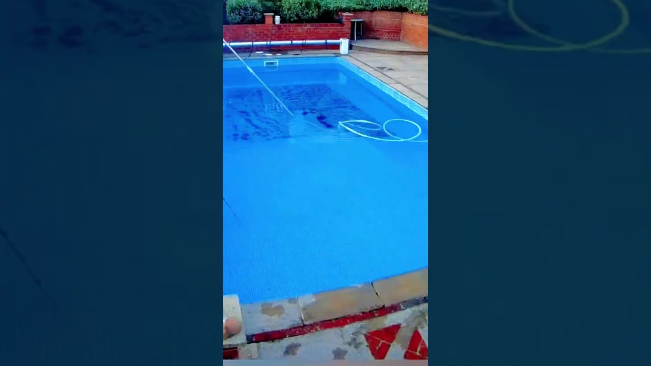 Muddy pool deep cleaned with pressure washer - satisfying wash part 7