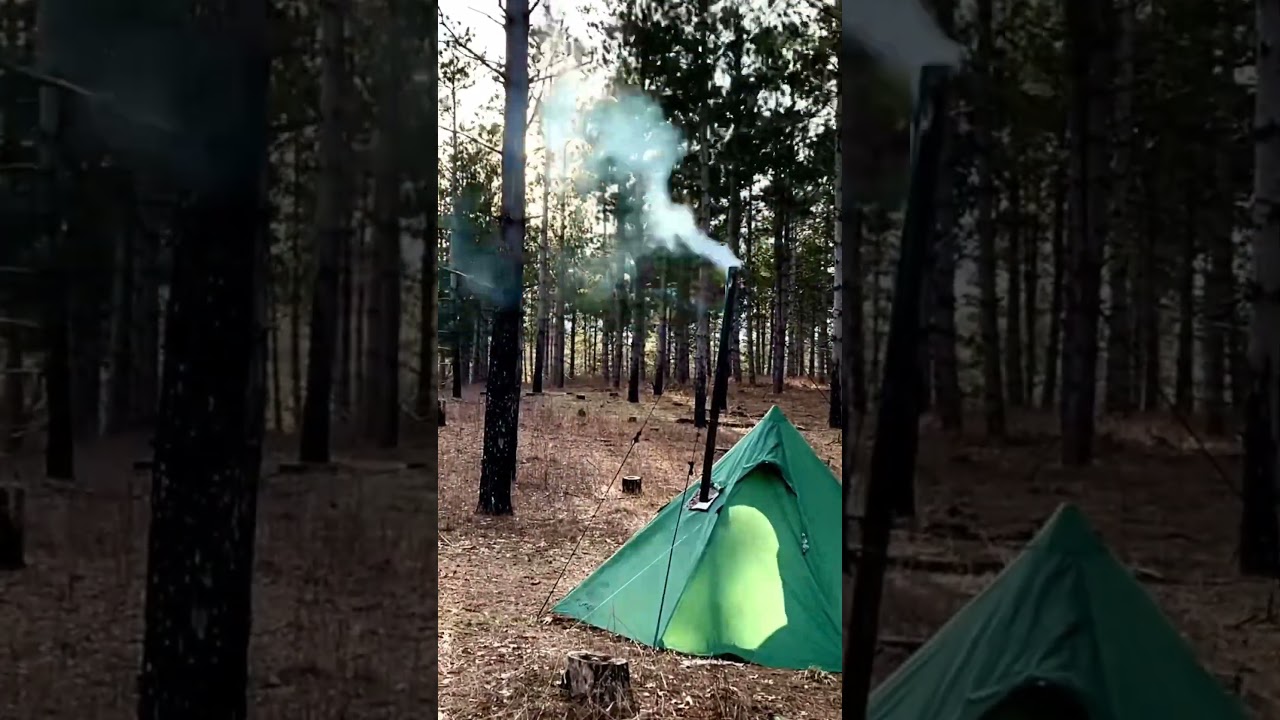 Hot Tent Camping At Sunset #hottent #camping #sunset #shorts