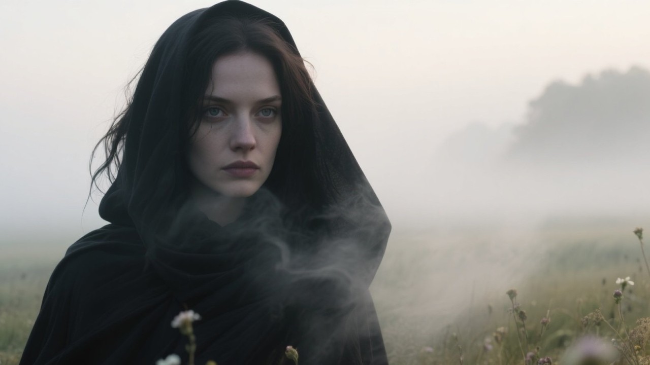 “Who Is She?” Echoed Across the Field — As Her Dark Silhouette Formed in the Drifting Mist.