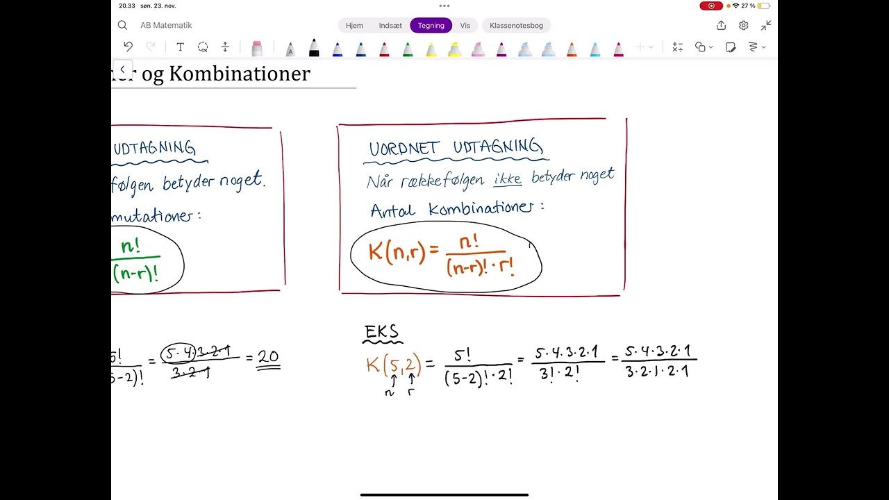 Permutationer og Kombinationer