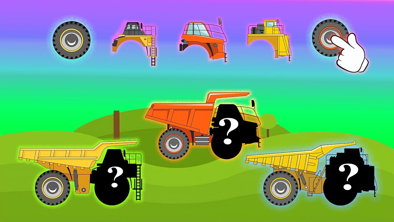 Where Are the Cabin and Wheels? Find and Assemble Them to Complete the Dump Truck | Vehicles Puzzle