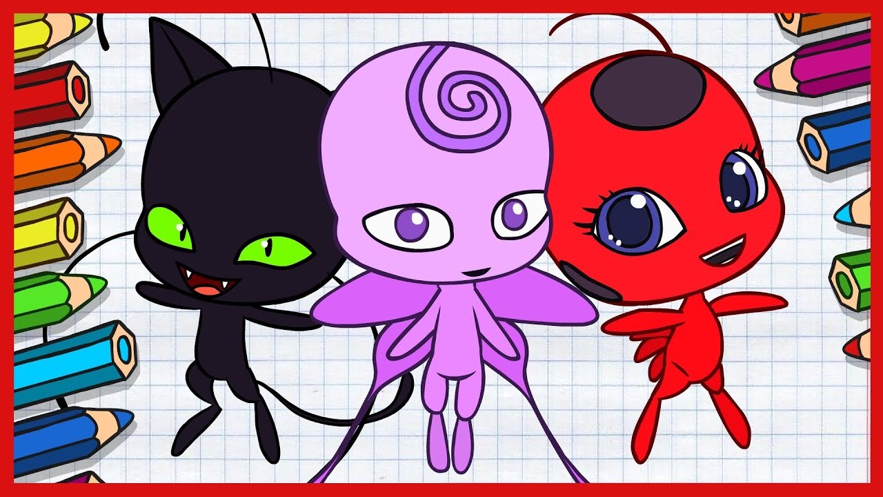 Рисуем Квами из ЛЕДИ БАГ. Drawing Kwami. MIRACULOUS LADYBUG. Рисуем вместе.