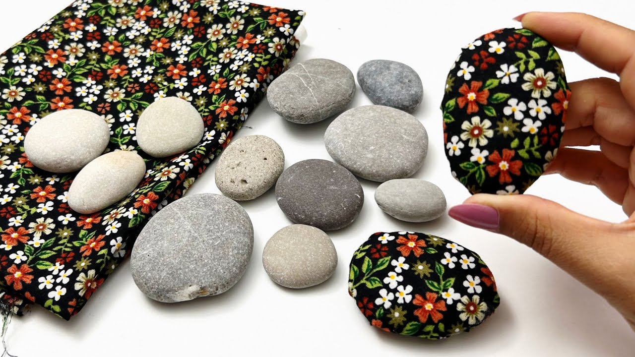 Look What I Did By Wrapping Pebbles In Fabric! Great👍