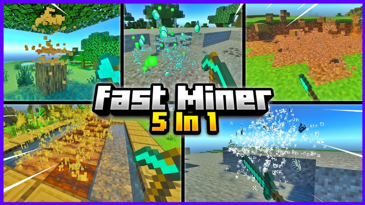 Lebih Lengkap 5 Fungsi Dalam 1 Addon - Addon FAST MINER Minecraft PE 1.17+!