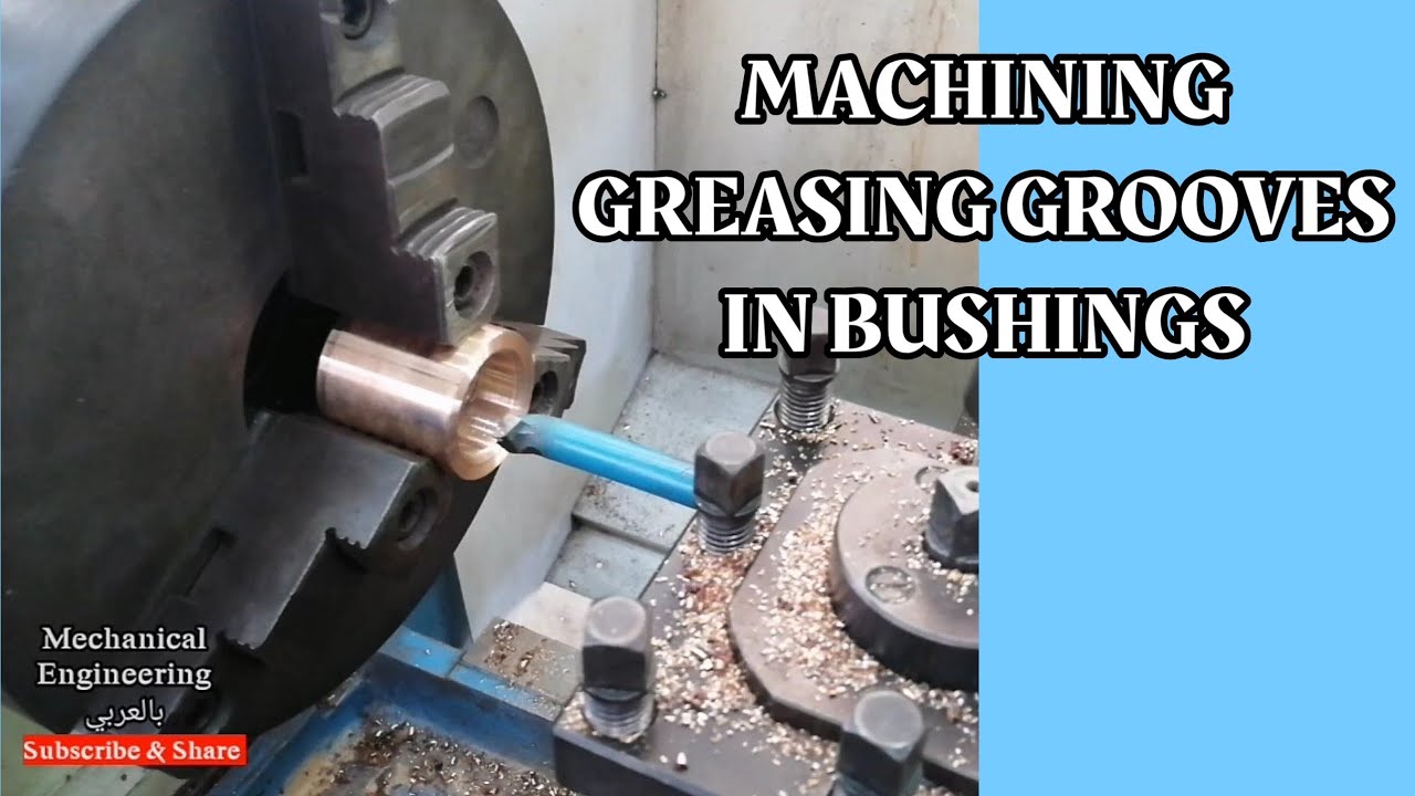 CUTTING GREASE GROOVES IN BUSHING| BRONZ BUSHINGS |عمل مجاري التبريد #steamturbine