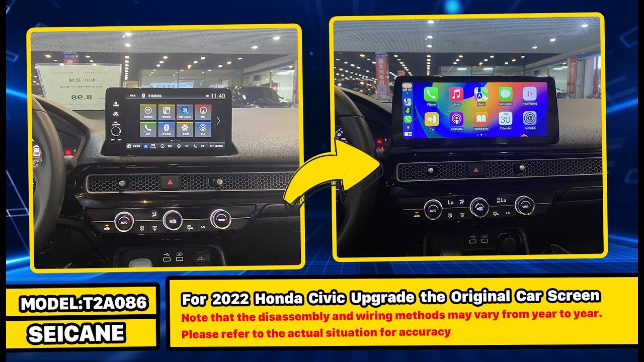2022 Honda Civic Radio Upgrade - New CarPlay & Android Auto Integration