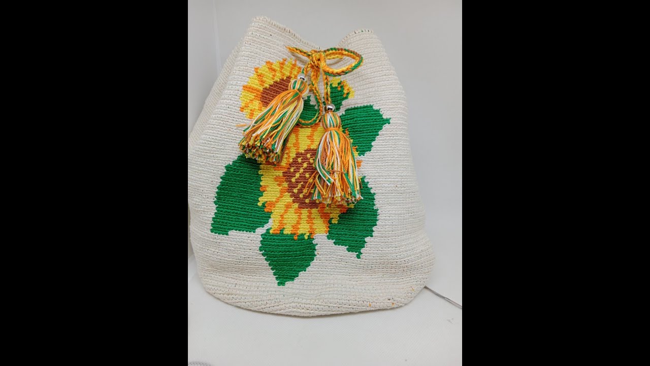 VIDEO 15 mochila wayuu girasol desde cero