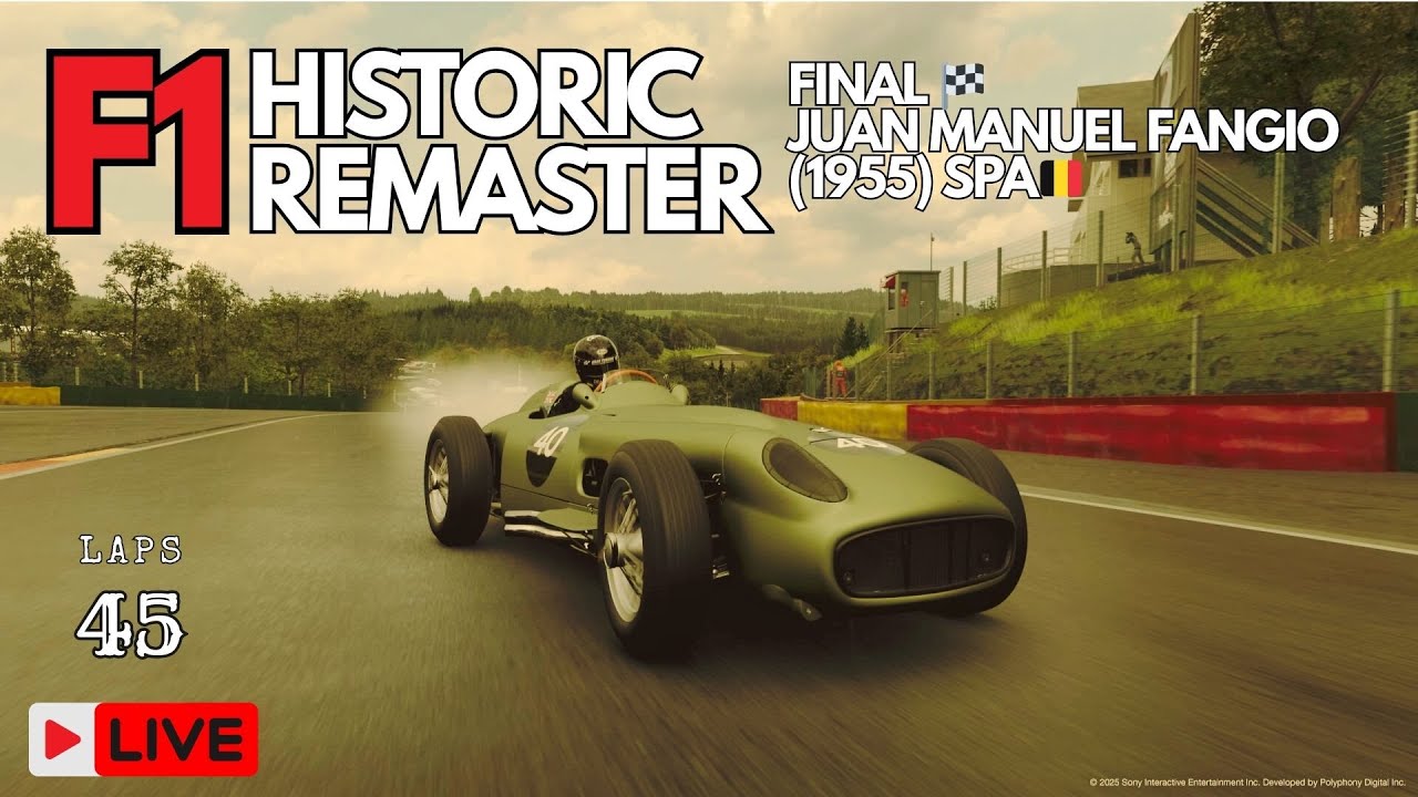 🔴LIVE - F1 HISTORIC REMASTER.🏆 FINAL 🏁 JUAN MANUEL FANGIO (1955) SPA 🇧🇪