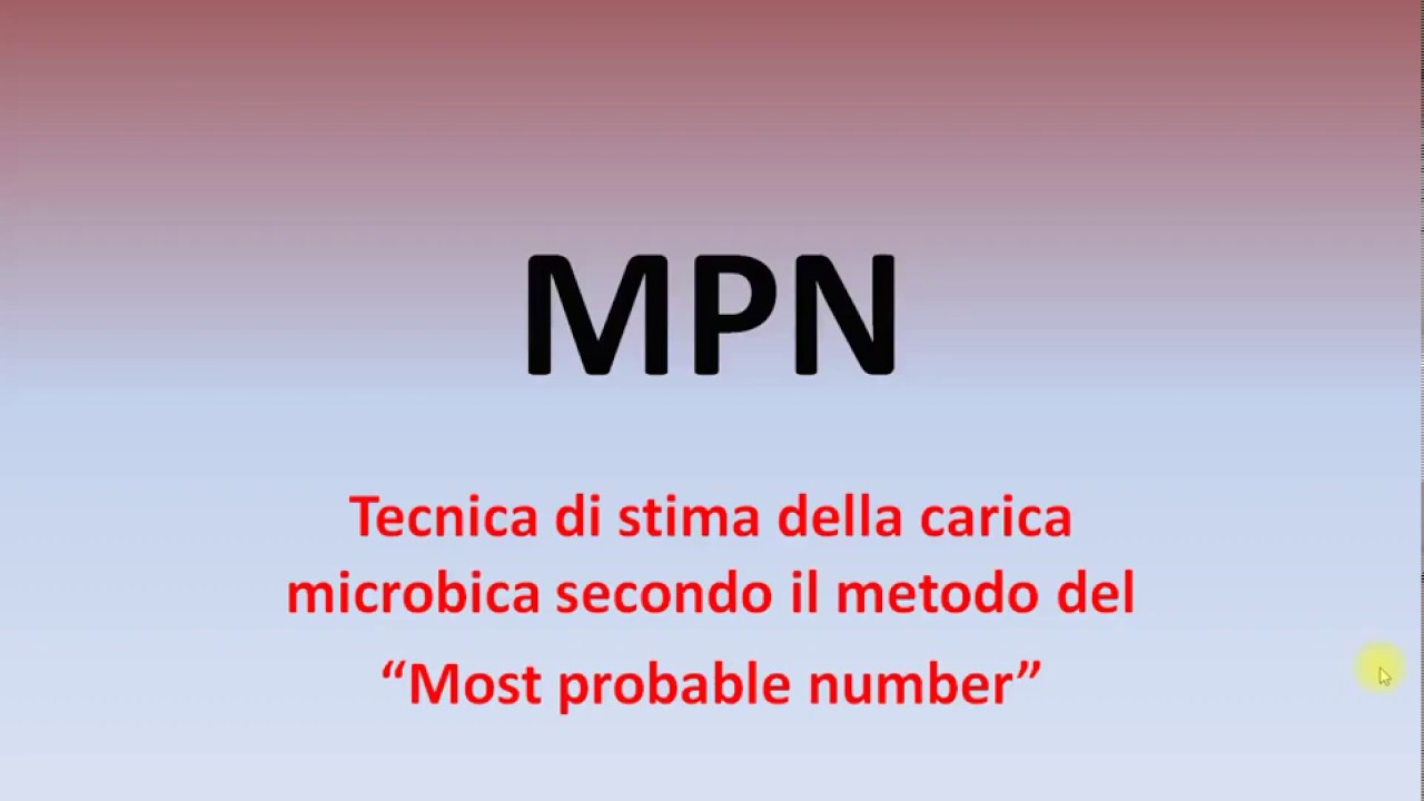 MPN: Most Probable Number