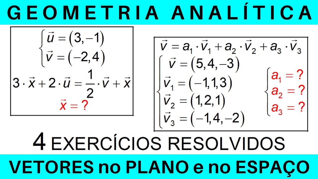 VETORES e GEOMETRIA ANALÍTICA 🔸 VETORES no PLANO e no ESPAÇO #exercícios
