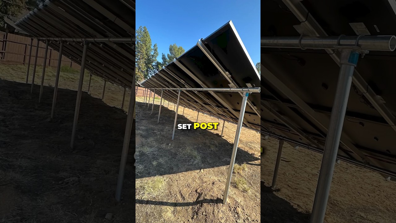 This is How We Set Post For A Ground Mount Solar Install #solarcompany #residentialsolar #solarpv