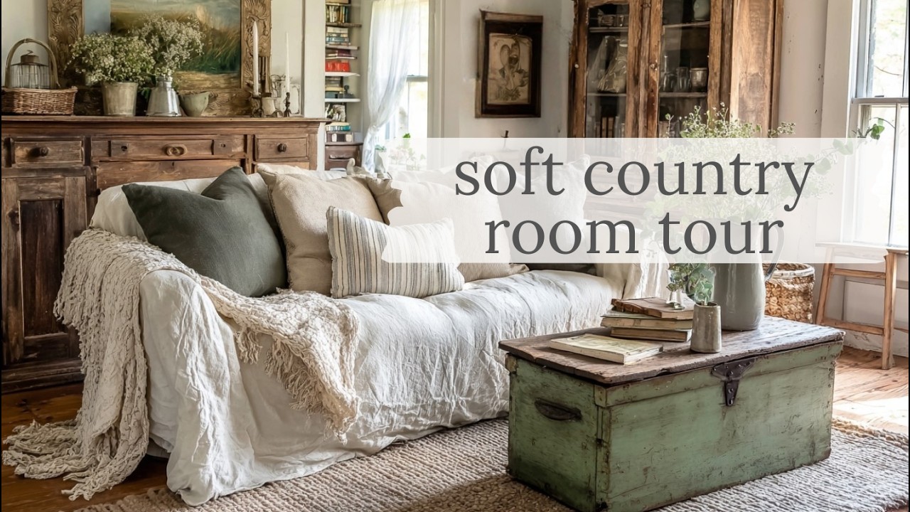 Soft Country Tour of Interiors | Rustic Tuesday Style Rooms for Calm, Easy Living