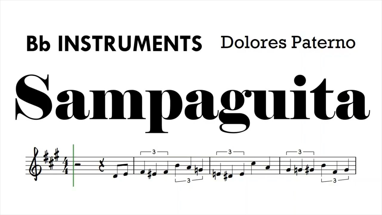 Sampaguita Bb Instruments Sheet Music Backing Track Play Along Partitura