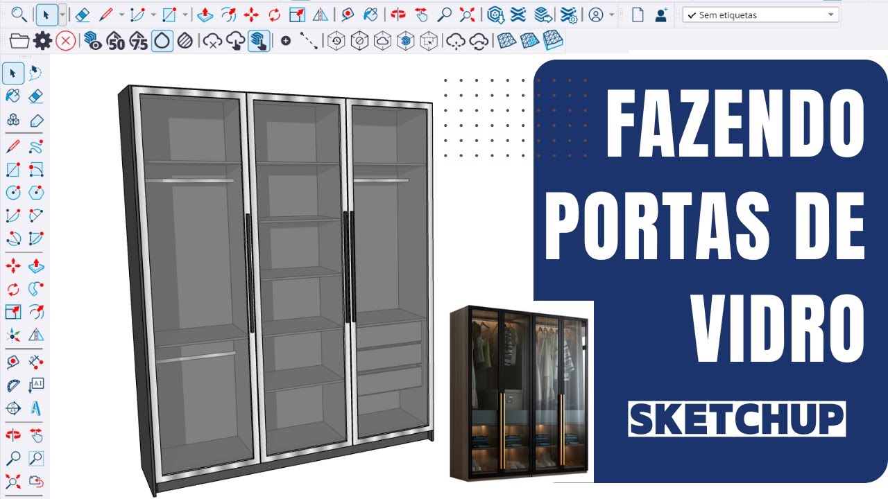 🔴 COMO FAZER PORTAS DE VIDRO PARA MÓVEIS E ROUPEIROS NO SKETCHUP 🔴