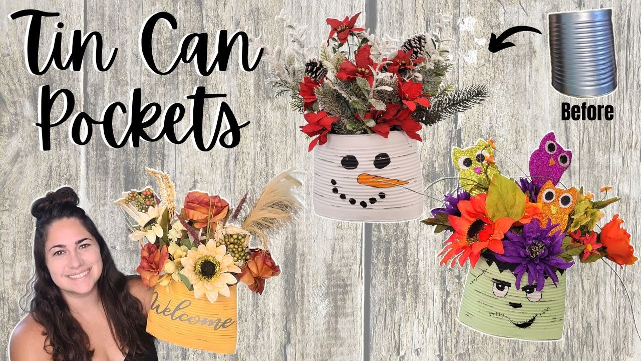 Tin Can Pockets | Tin Can Upcycle | Fall & Seasonal Tin Can Projects | DIY Tin Can Pouches