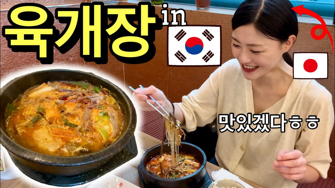 한국에서 육개장 처음 먹고 젓가락을 멈출 수가 없었습니다 ㅋㅋ