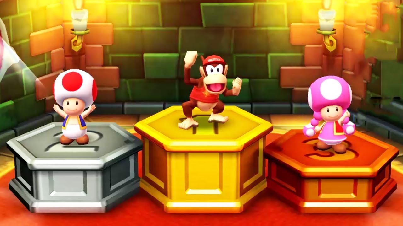 Mario Party Star Rush -4 Player Mini Game -Diddy Kong Yoshi Toad Toadette All Minigames (Master Cpu)