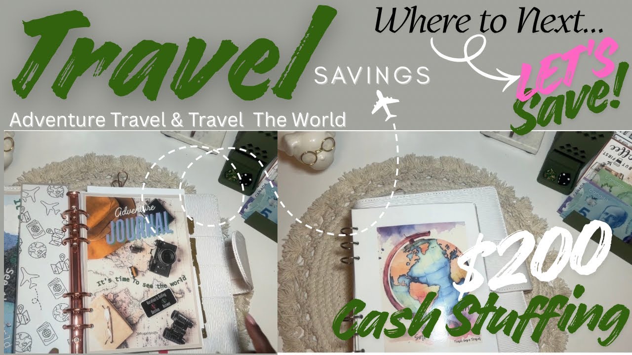 ✈️ Travel Savings | Cash Stuffing Adventure Journal & Travel Around The World Savings Challenges 