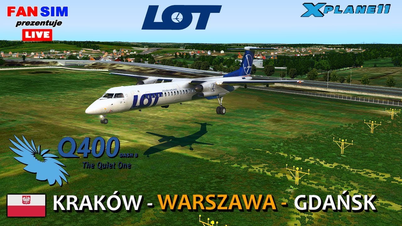 BOMBARDIER Q400 FlyJSim LOT ✈️ X-Plane 11 I KRAKÓW - WARSZAWA - GDAŃSK I  - IVAO