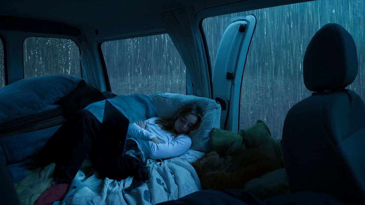 Sleep Instantly with Torrential Rain on a Car and Powerful Thunder Sounds at Night