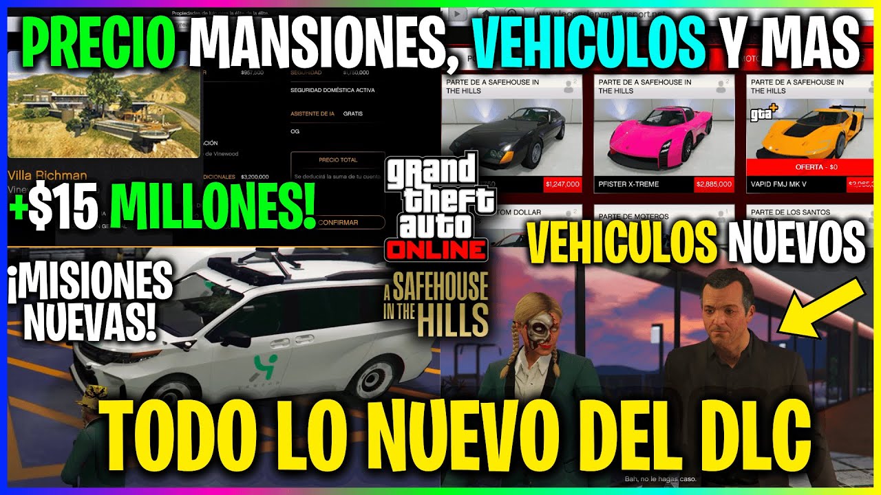 TODO LO NUEVO DEL DLC de las *MANSIONES* PRECIO MANSIONES, VEHICULOS NUEVOS Y MISIONES NUEVAS!