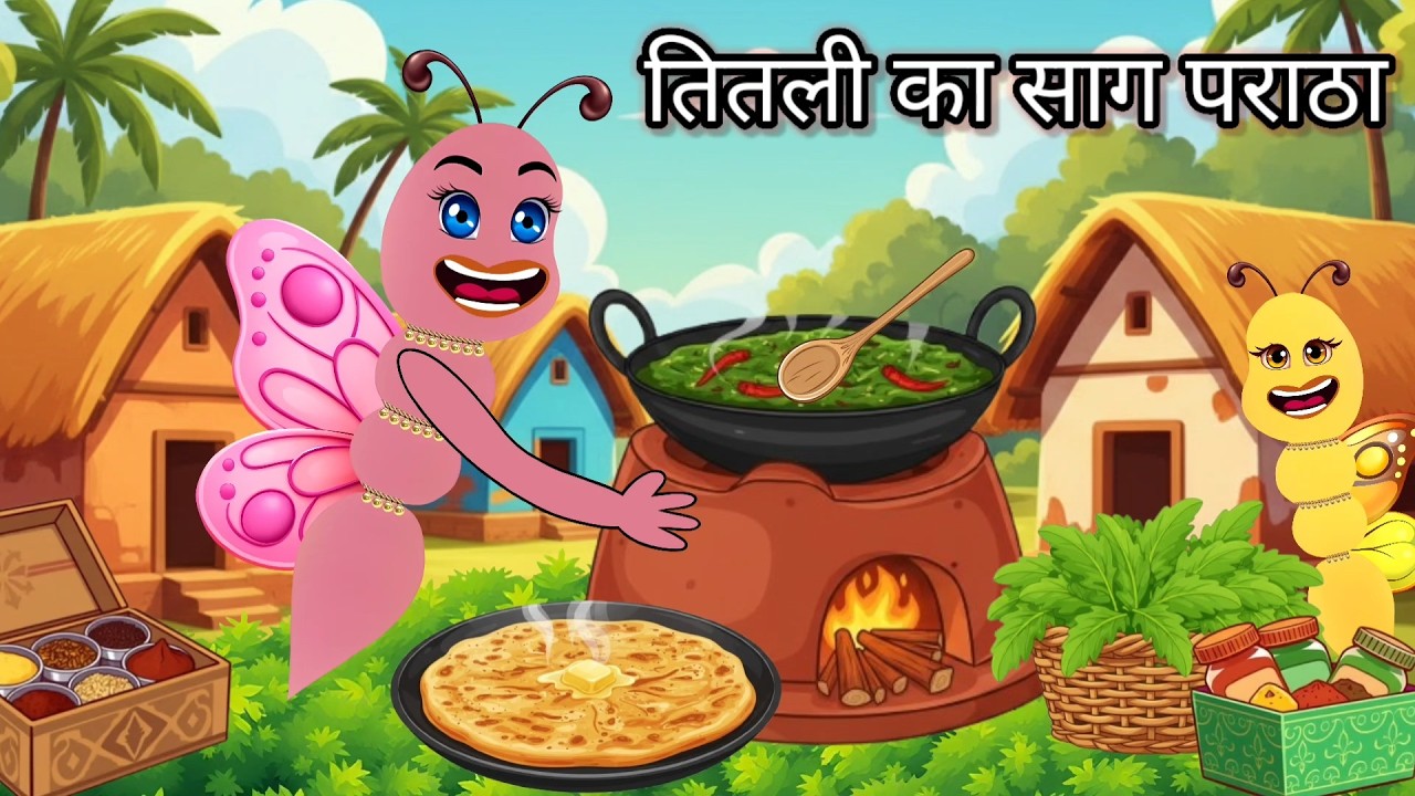 तितली का साग पराठा | Hindi Kahani Cartoon | Jadui Kahaniya | New Hindi Bedtime Cartoon Stories
