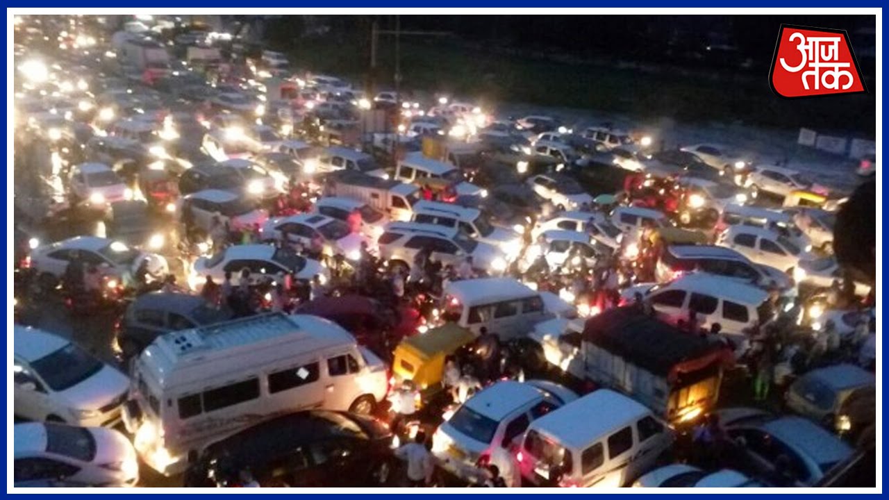 Traffic Jam For 12 Hours In Gurugram
