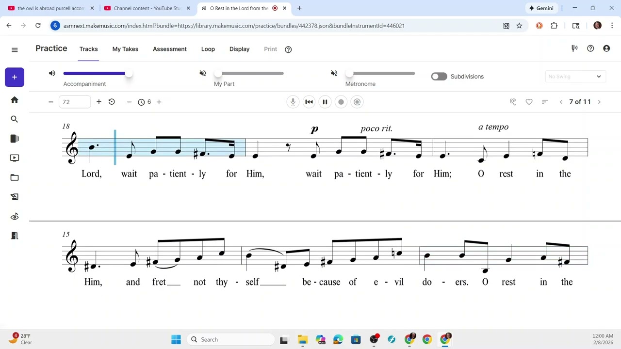 O Rest in the Lord, Mendelssohn WITHOUT Melody