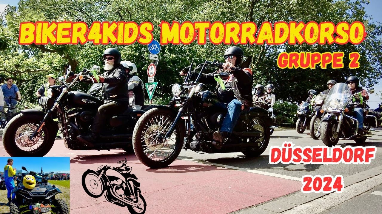 BIKER4KIDS MOTORRADKORSO DÜSSELDORF-GRUPPE 2---2024 4K.