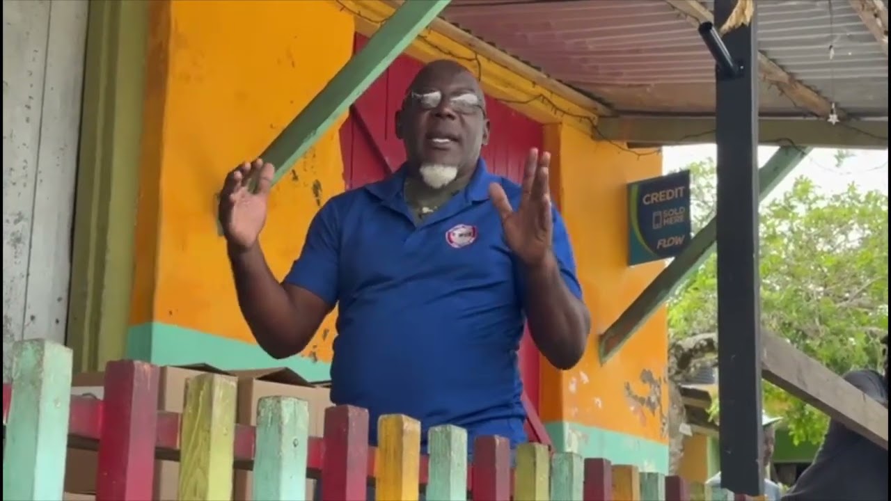 Giving away care packages in Sturge Town Saint Ann