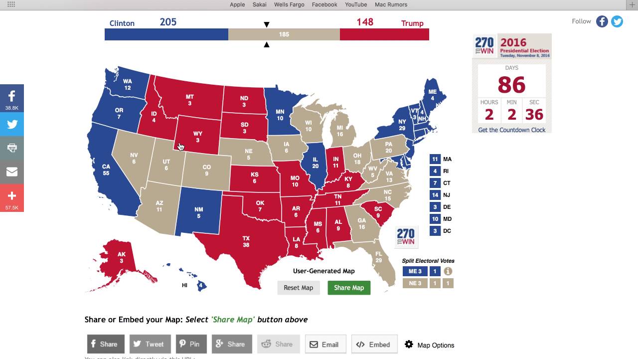2016 Presidential Election - Electoral Map Prediction