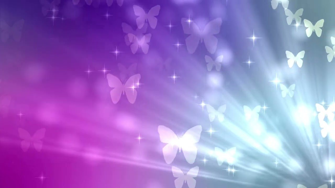 Colored butterflies Abstract Glow Particles Background looping animation