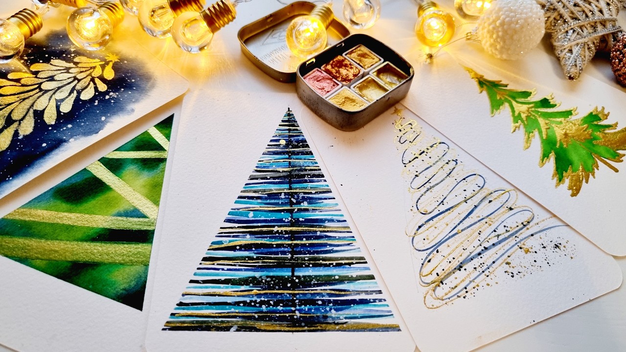 Every Watercolor Christmas Trees You Need for Holiday Cards!