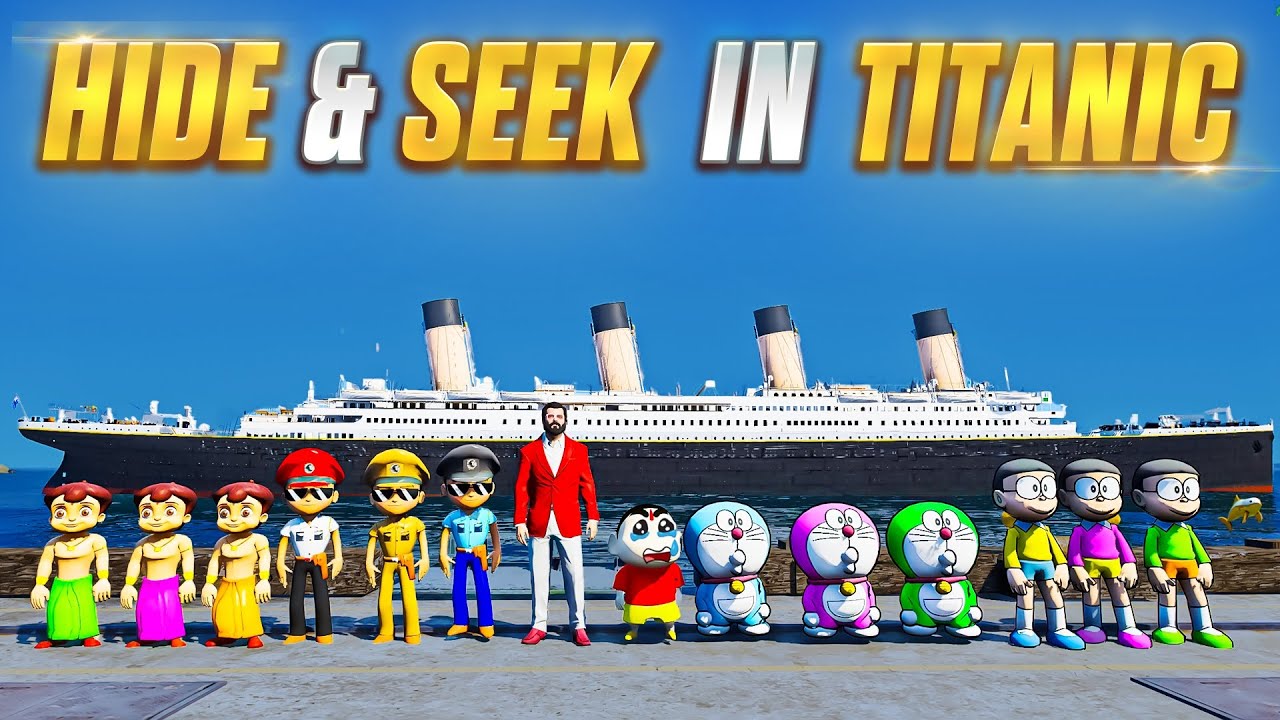 Hide & Seek On Titanic With Shinchan In GTA 5 😱😱 Full Fun #rampageboy #gta5 #bommalu #shinchan
