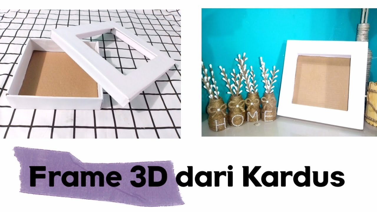 Tutorial Membuat Bingkai Foto 3D dari Kardus || Pop Up 3D Frame