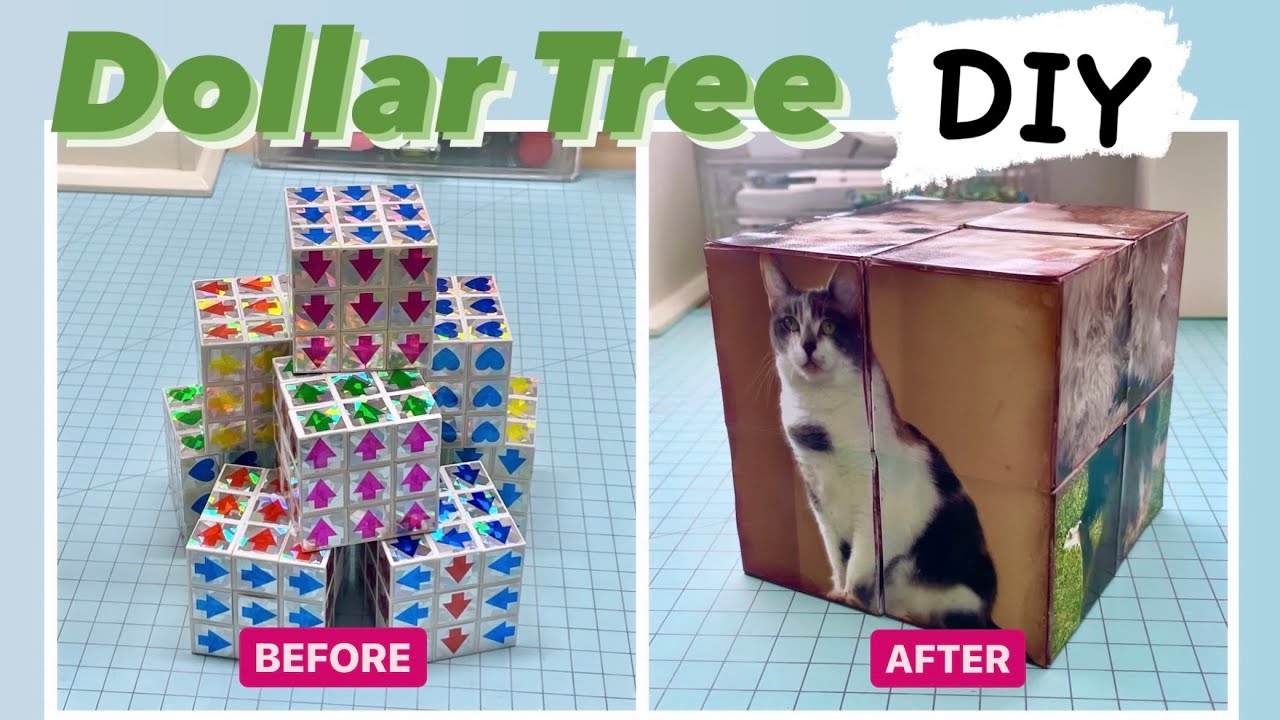 Dollar Tree DIY Photo Cube 💚