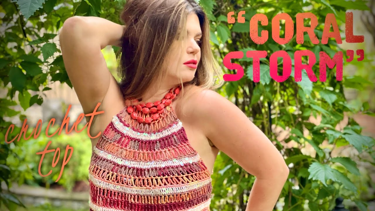 Шикарный топ крючком «Коралловый шторм» МАСТЕР-КЛАСС 🌊🌊🌊 How to crochet summer top